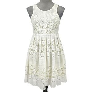 Free People Dress Womens 4 Ivory Sweater Knit Yellow Lining Open Back Short